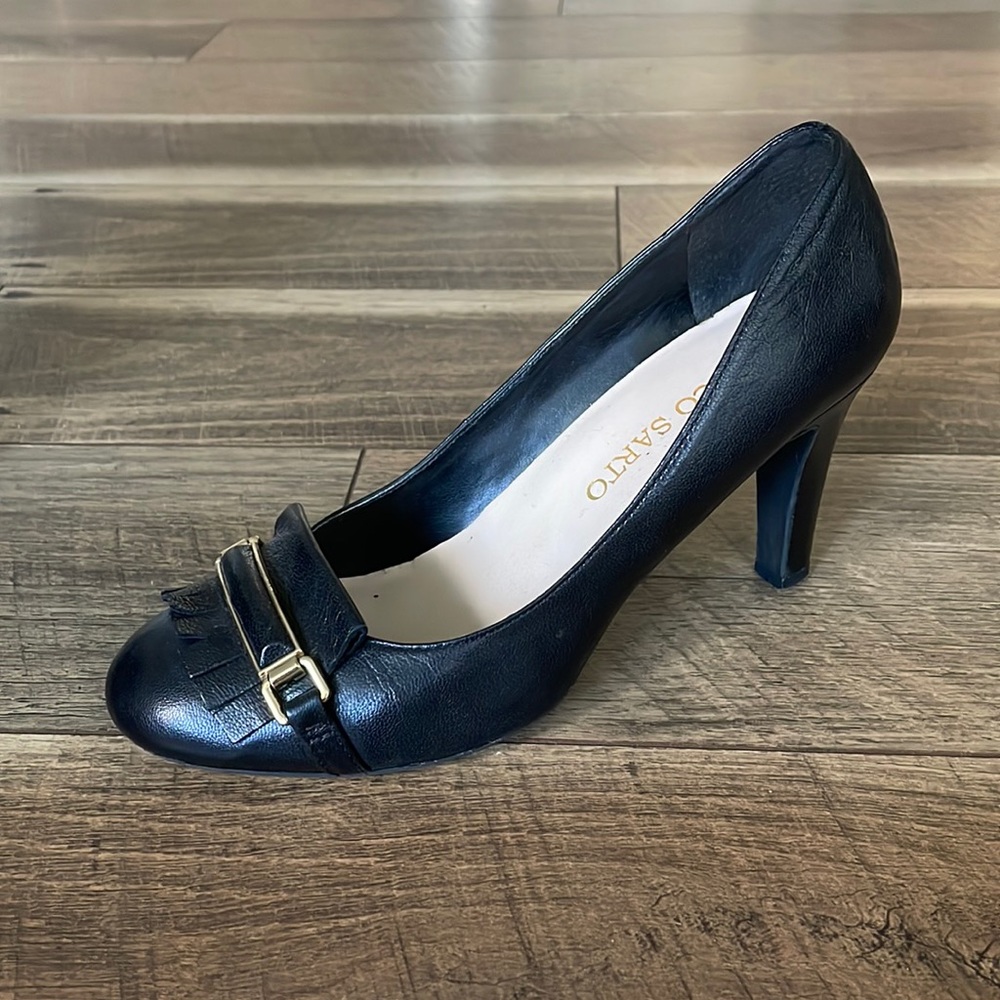 Black leather shoes